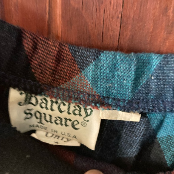 Barclays square vintage accordian pleated plaid wool midi skirt - Picture 2 of 5